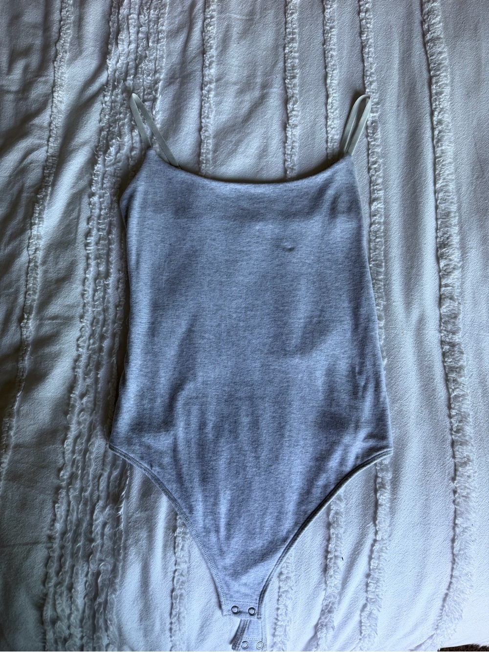 Abercrombie & Fitch Light Gray Spaghetti Strap Bodysuit